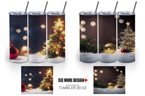 Tumbler Wrap Christmas Bokeh Sublimation artnoy 