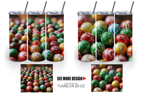 Tumbler Wrap Christmas Candies Sublimation artnoy 