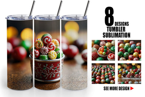 Tumbler Wrap Christmas Candies Sublimation artnoy 