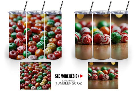 Tumbler Wrap Christmas Candies Sublimation artnoy 