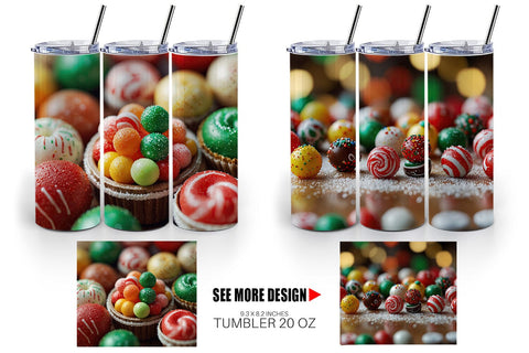 Tumbler Wrap Christmas Candies Sublimation artnoy 