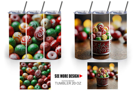 Tumbler Wrap Christmas Candies Sublimation artnoy 