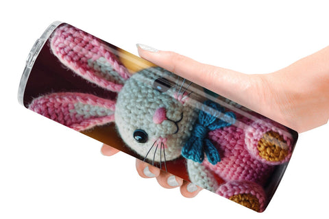 Tumbler Wrap Christmas Crochet Bunny Sublimation artnoy 
