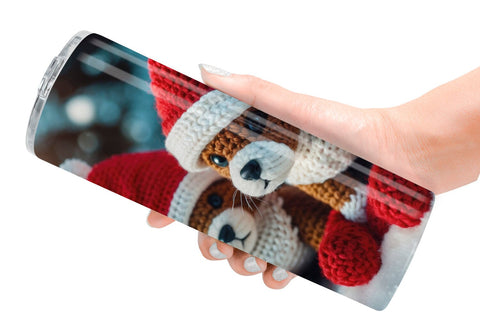 Tumbler Wrap Christmas Crochet Dog Sublimation artnoy 