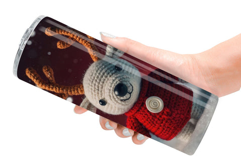 Tumbler Wrap Christmas Crochet Rudolph Sublimation artnoy 