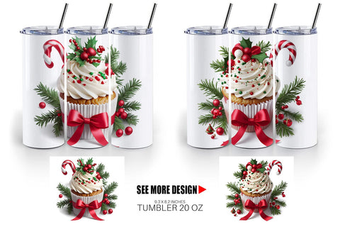 Tumbler Wrap Christmas Cupcake Sublimation artnoy 