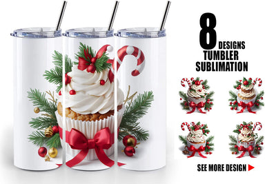 Tumbler Wrap Christmas Cupcake Sublimation artnoy 