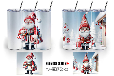 Tumbler Wrap Christmas Elf Sublimation artnoy 
