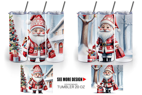 Tumbler Wrap Christmas Elf Sublimation artnoy 