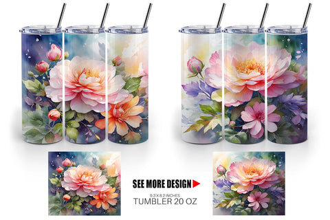 Tumbler Wrap Christmas Flowers Sublimation artnoy 