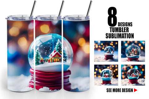 Tumbler Wrap Christmas Globe Sublimation artnoy 