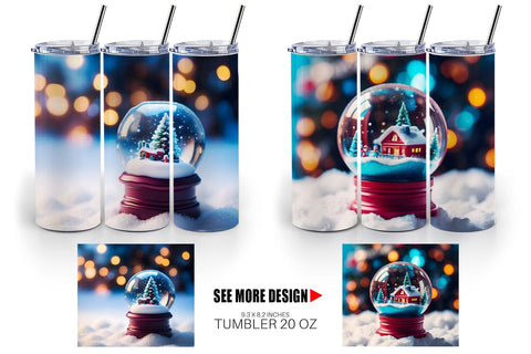 Tumbler Wrap Christmas Globe Sublimation artnoy 