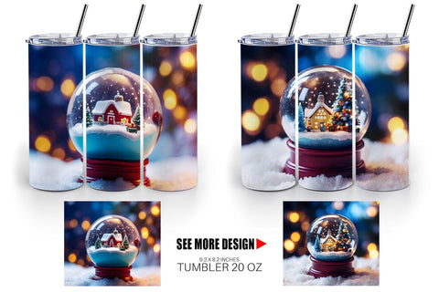 Tumbler Wrap Christmas Globe Sublimation artnoy 