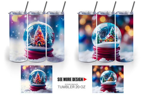 Tumbler Wrap Christmas Globe Sublimation artnoy 
