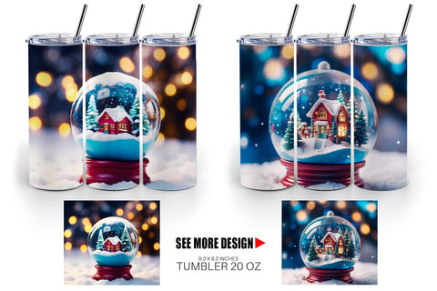 Tumbler Wrap Christmas Globe Sublimation artnoy 