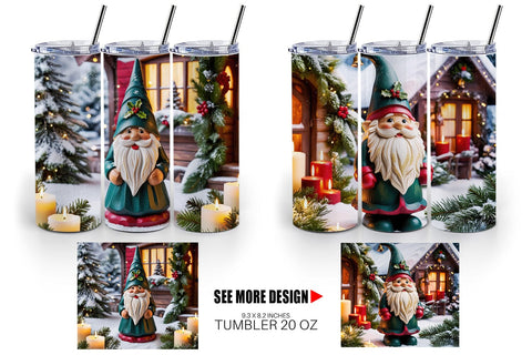 Tumbler Wrap Christmas Gnome Sublimation artnoy 