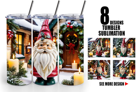 Tumbler Wrap Christmas Gnome Sublimation artnoy 