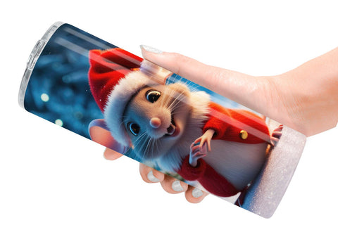 Tumbler Wrap Christmas Mouse Sublimation artnoy 