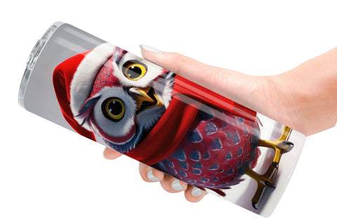 Tumbler Wrap Christmas Owl Sublimation artnoy 