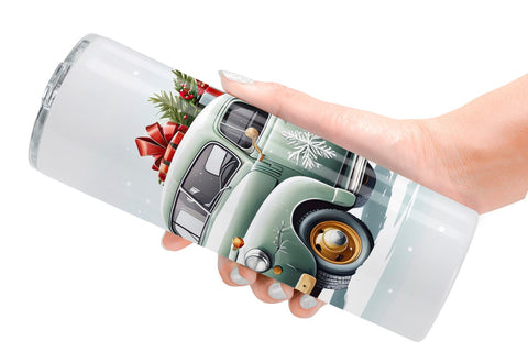 Tumbler Wrap Christmas Pickup Truck Sublimation artnoy 
