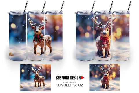 Tumbler Wrap Christmas Reindeer Sublimation artnoy 