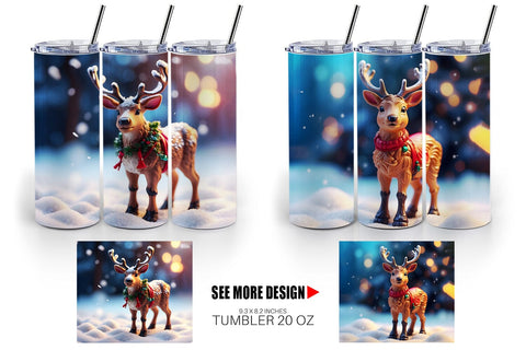 Tumbler Wrap Christmas Reindeer Sublimation artnoy 