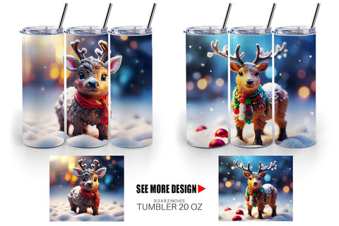 Tumbler Wrap Christmas Reindeer Sublimation artnoy 