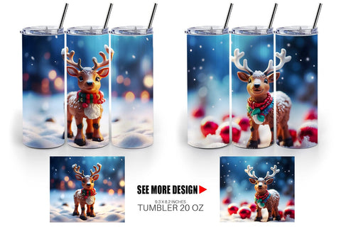 Tumbler Wrap Christmas Reindeer Sublimation artnoy 