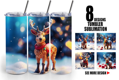 Tumbler Wrap Christmas Reindeer Sublimation artnoy 