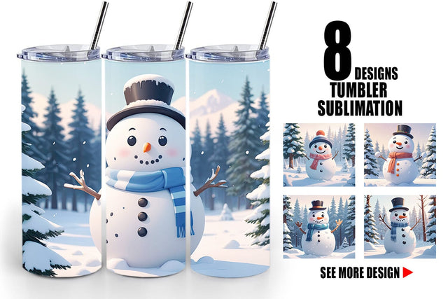 Tumbler Wrap Christmas Snowman Sublimation artnoy 