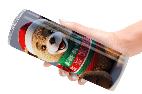 Tumbler Wrap Christmas Teddy Bear Sublimation artnoy 