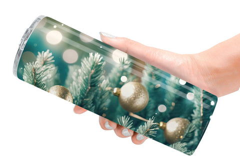 Tumbler Wrap Christmas Tree Bokeh Sublimation artnoy 