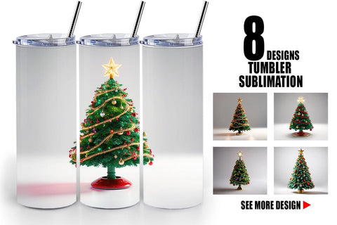 Tumbler Wrap Christmas Tree Sublimation artnoy 