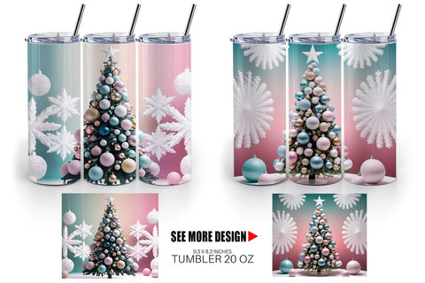 Tumbler Wrap Christmas Tree Sublimation artnoy 