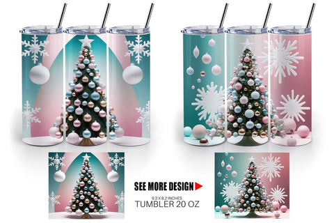 Tumbler Wrap Christmas Tree Sublimation artnoy 