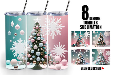 Tumbler Wrap Christmas Tree Sublimation artnoy 