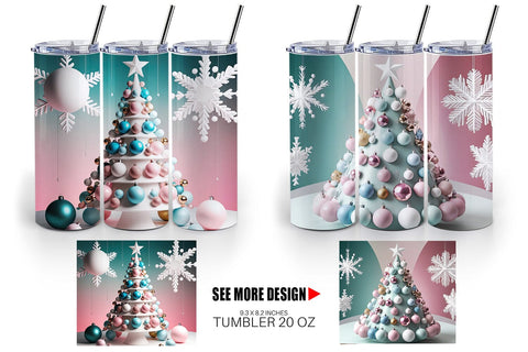 Tumbler Wrap Christmas Tree Sublimation artnoy 