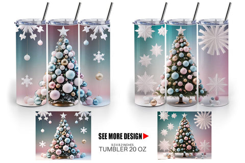 Tumbler Wrap Christmas Tree Sublimation artnoy 