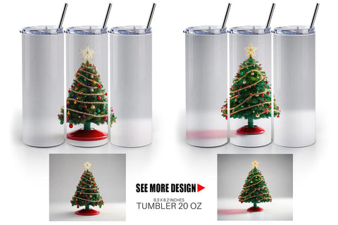 Tumbler Wrap Christmas Tree Sublimation artnoy 