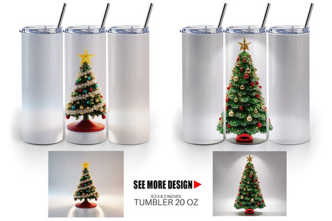 Tumbler Wrap Christmas Tree Sublimation artnoy 