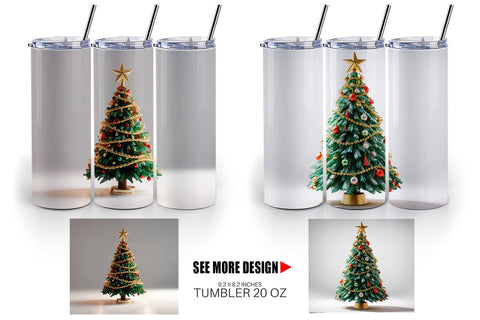Tumbler Wrap Christmas Tree Sublimation artnoy 