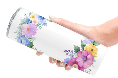 Tumbler Wrap Circular Floral Wreath Sublimation artnoy 