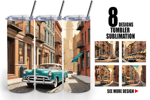Tumbler Wrap Classic Car Sublimation artnoy 