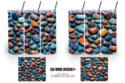 Tumbler Wrap Collection Pattern Stones Sublimation artnoy 