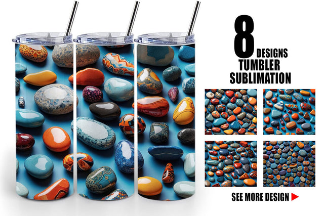 Tumbler Wrap Collection Pattern Stones Sublimation artnoy 