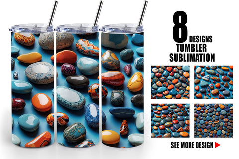 Tumbler Wrap Collection Pattern Stones Sublimation artnoy 