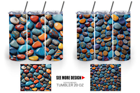Tumbler Wrap Collection Pattern Stones Sublimation artnoy 