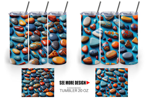 Tumbler Wrap Collection Pattern Stones Sublimation artnoy 