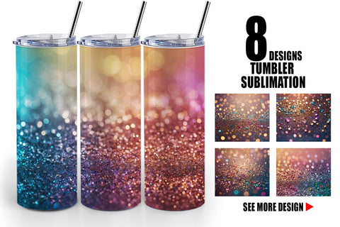Tumbler Wrap Colorful Glitter Bokeh Sublimation artnoy 