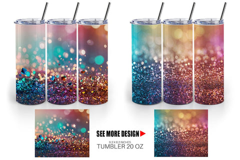 Tumbler Wrap Colorful Glitter Bokeh Sublimation artnoy 